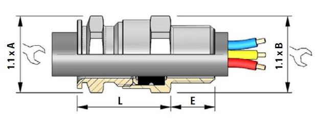 Förskruvning ADE-1F2 Ex d/Ex e/Ex tb